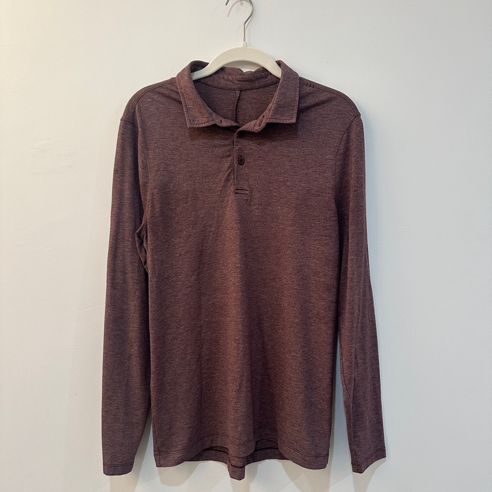 lululemon athletica Maroon Long Sleeve Polo Shirt